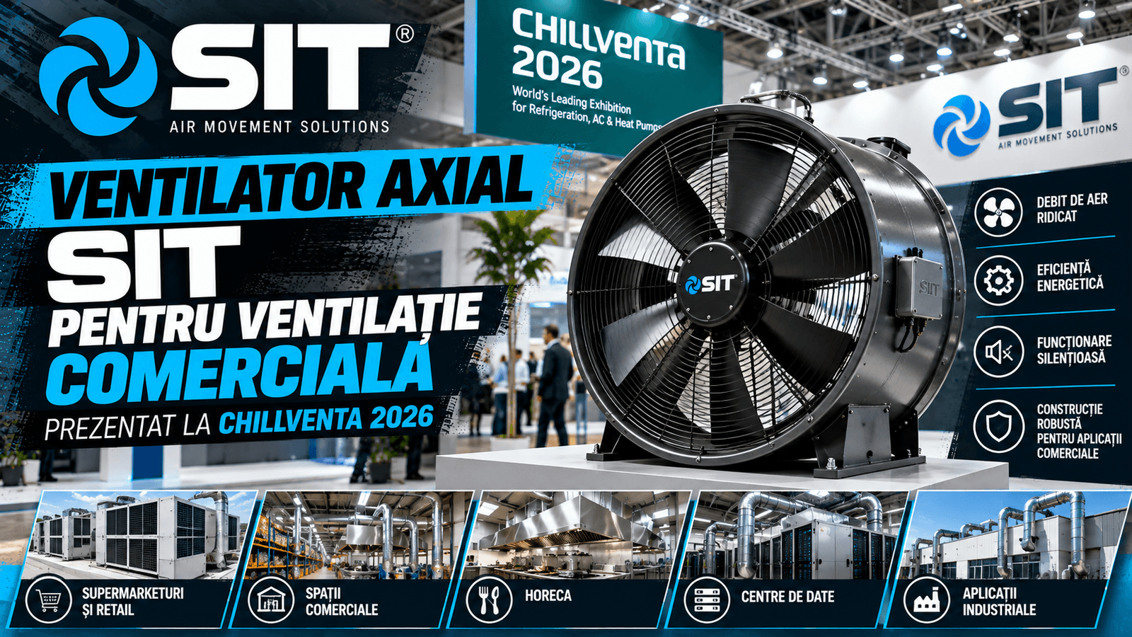 Ventilator axial SIT pentru ventilație comercială, prezentat la Chillventa 2026