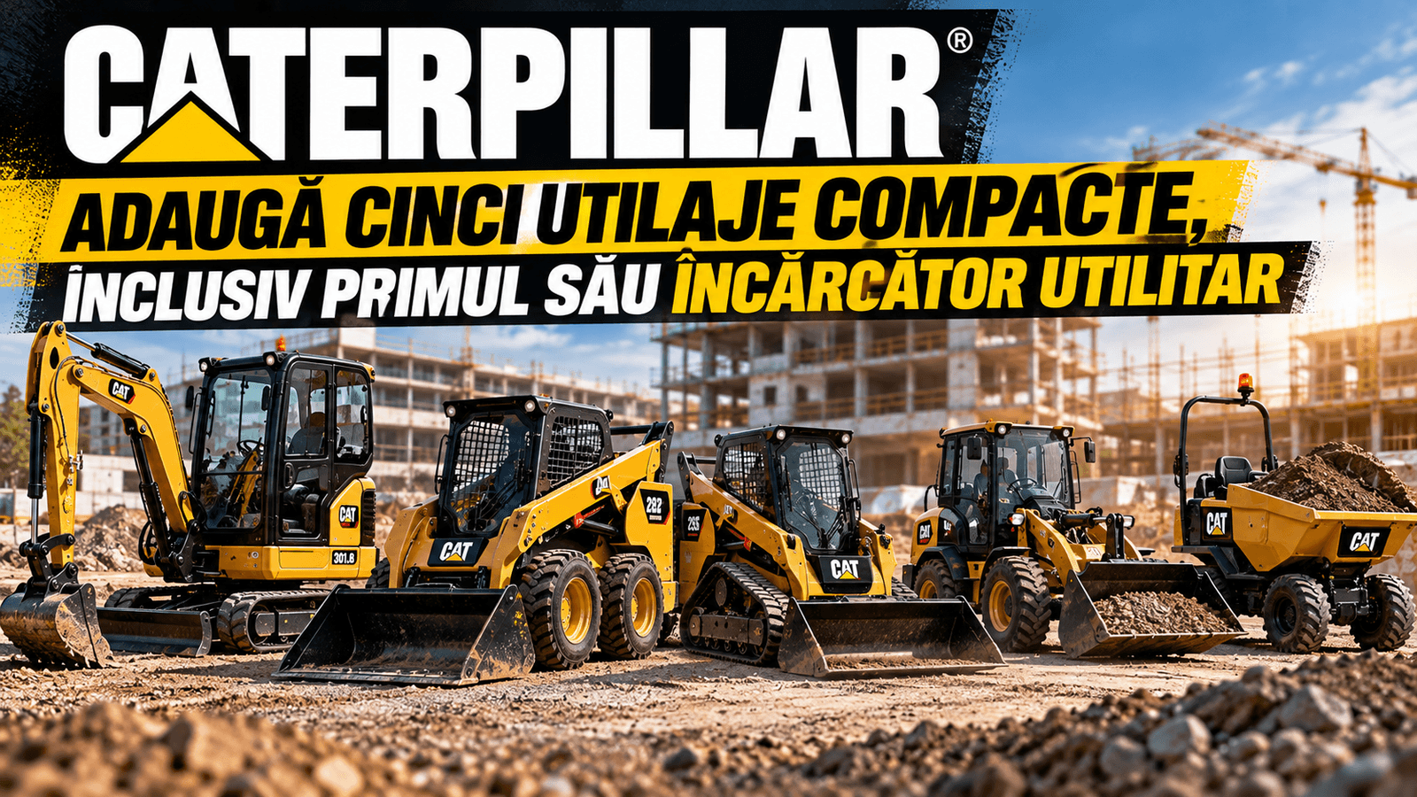 Caterpillar adaugă cinci utilaje compacte, inclusiv primul său încărcător utilitar